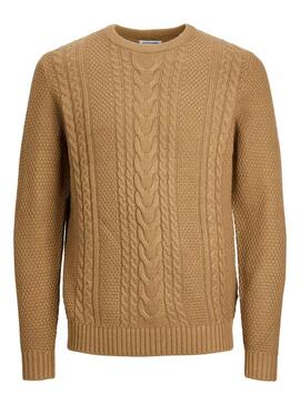 Pull Jack & Jones Craig Knit Marron Homme