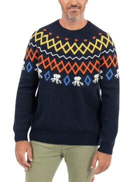 Pull El Pulpo Alpes Bleu Marine pour Homme