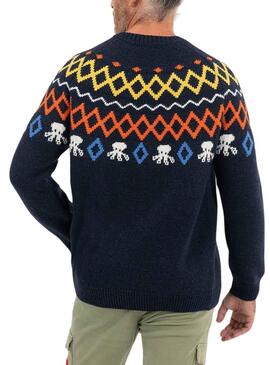 Pull El Pulpo Alpes Bleu Marine pour Homme