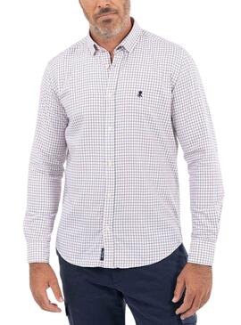 Chemise El Pulpo Caoba Blanc Cadres pour Homme