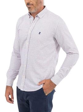 Chemise El Pulpo Caoba Blanc Cadres pour Homme