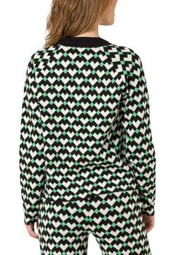 Veste Naf Naf Knitted Coeur Rhomboïde pour Femme