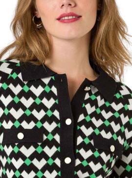 Veste Naf Naf Knitted Coeur Rhomboïde pour Femme