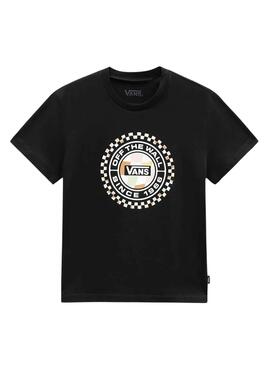 T-Shirt Vans Checker Circle Noire pour Garçon