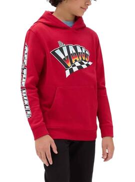 Sweat Vans Trou Shot Rouge pour Garçon