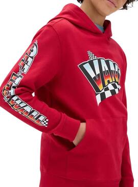 Sweat Vans Trou Shot Rouge pour Garçon
