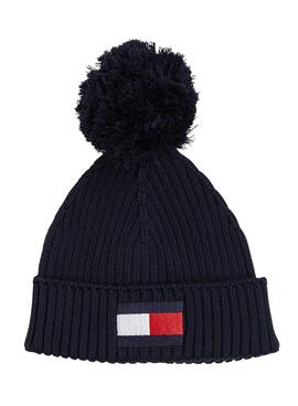 Chapeau Tommy Hilfiger Big Flag Pompon Noire