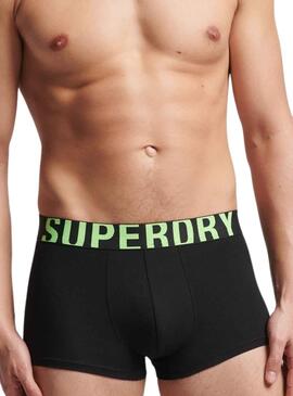 Pack 2 Slip Superdry Boxer Noire Homme