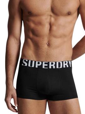 Pack 2 Slip Superdry Boxer Blanc et Noire