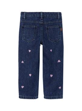 Pantalon Jeans Name It Roses Corazones pour Fille