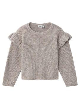 Pull Name It Solaire Beige Melange pour Fille