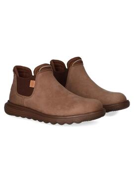Bottes Hey Dude Branson en cuir marron pour hommes