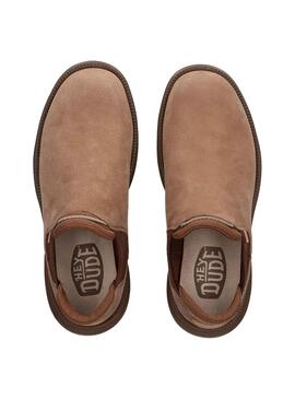 Bottes Hey Dude Branson en cuir marron pour hommes