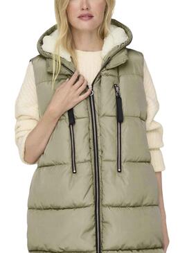 Gilet Only New Nora Argent Sauge pour Femme