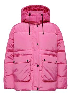Veste Only Nora Short Puffer Rose pour Femme