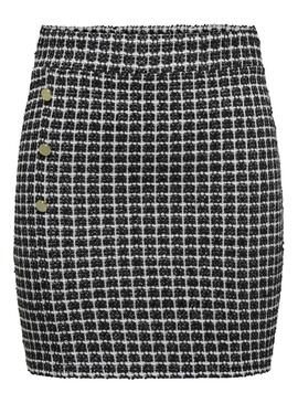 Jupe Only Tit Button Brillance Blanc Noire Femme