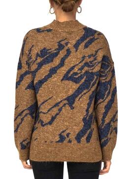 Pull Only Jacquard Tanya Camel pour Femme