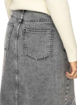 Jupe Only Denim Brillos Gris Gris pour Femme