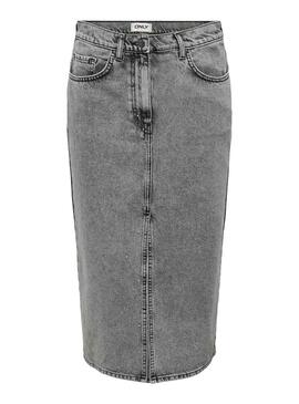 Jupe Only Denim Brillos Gris Gris pour Femme