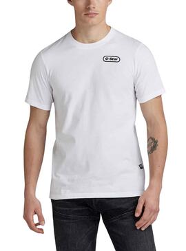 T-Shirt G-Star Back Graphic Slim Blanc Homme