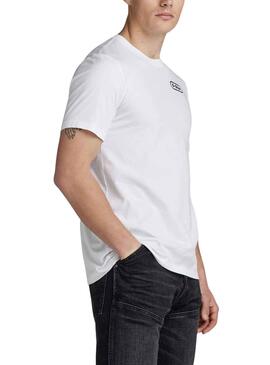 T-Shirt G-Star Back Graphic Slim Blanc Homme
