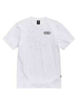 T-Shirt G-Star Back Graphic Slim Blanc Homme