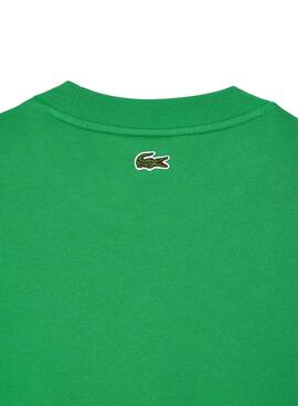 Sweat Lacoste Loose Fit Monogram Vert Homme