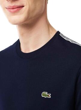 T-Shirt Logo Raya Lacoste Bleu Marine pour Homme