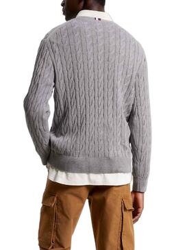 Pull Tommy Hilfiger Classic Gris pour Homme