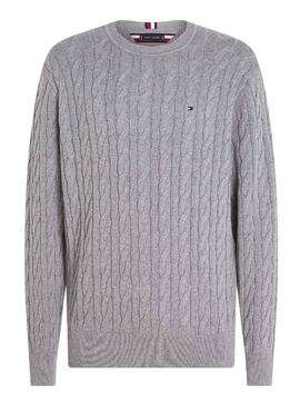 Pull Tommy Hilfiger Classic Gris pour Homme