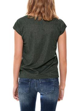 T-Shirt Only Silvery Vert Femme