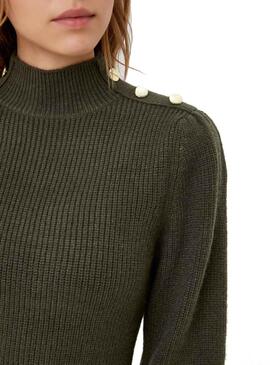 Robe Naf Naf Boutons Vert pour Femme