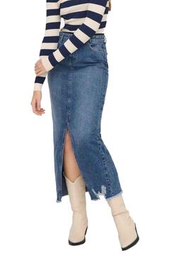 Jupe ONLY Emma Life Bleue Pour Femme