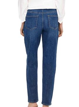 Pantalon Only Robbie Mom Longer Bleu pour Femme