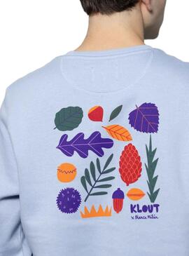 Sweat Klout Blanc Millán I Bleu Unisex