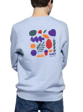 Sweat Klout Blanc Millán I Bleu Unisex