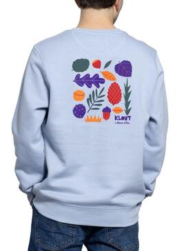 Sweat Klout Blanc Millán I Bleu Unisex