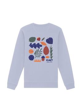 Sweat Klout Blanc Millán I Bleu Unisex