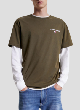 T-Shirt Tommy Jeans Linear Back Vert Homme
