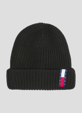 Chapeau Tommy Jeans De Knitted Avec Logo Noire