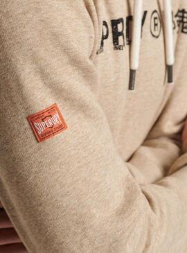 Sweat Superdry Workwear Logo Beige Homme