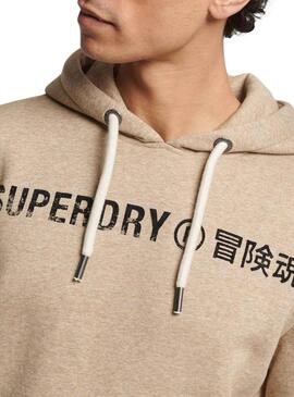 Sweat Superdry Workwear Logo Beige Homme