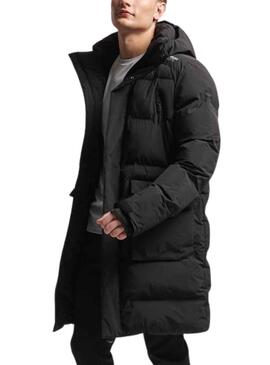 Veste Superdry Longligne Padded Noire Homme