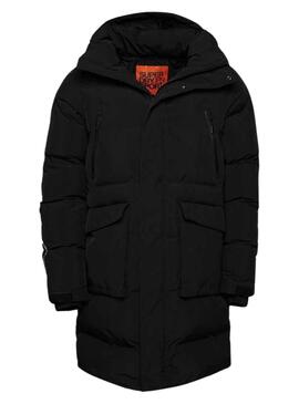 Veste Superdry Longligne Padded Noire Homme