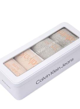 Chaussettes Calvin Klein Jeans Logo Stripe Rose