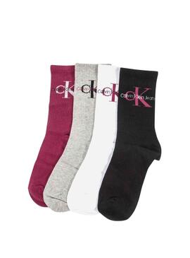 Pack Chaussettes Calvin Klein Logo 4P pour Femme