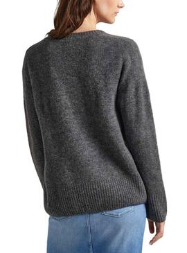 Pull Pepe Jeans Col V Denisse Gris Femme