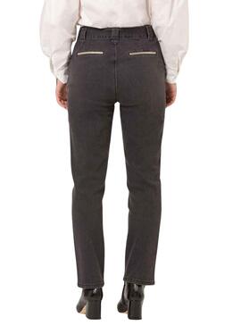 Pantalon Naf Naf Vivo Lurex Noire pour Femme