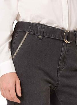 Pantalon Naf Naf Vivo Lurex Noire pour Femme