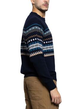 Pull Klout Yacar Bleu Marine pour Homme